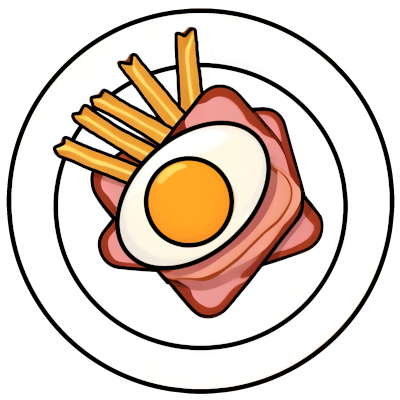 Cartoon Ham Egg Chips