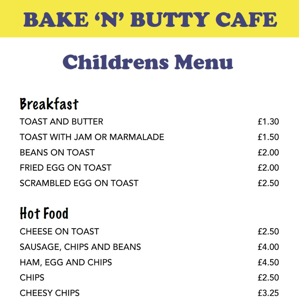 Childrens Menu Section Image